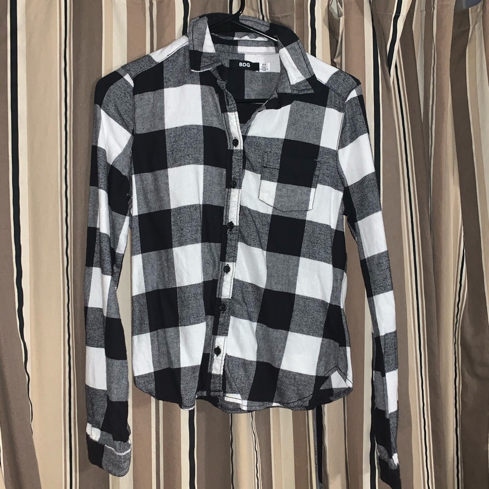 BDG White and Black Plaid